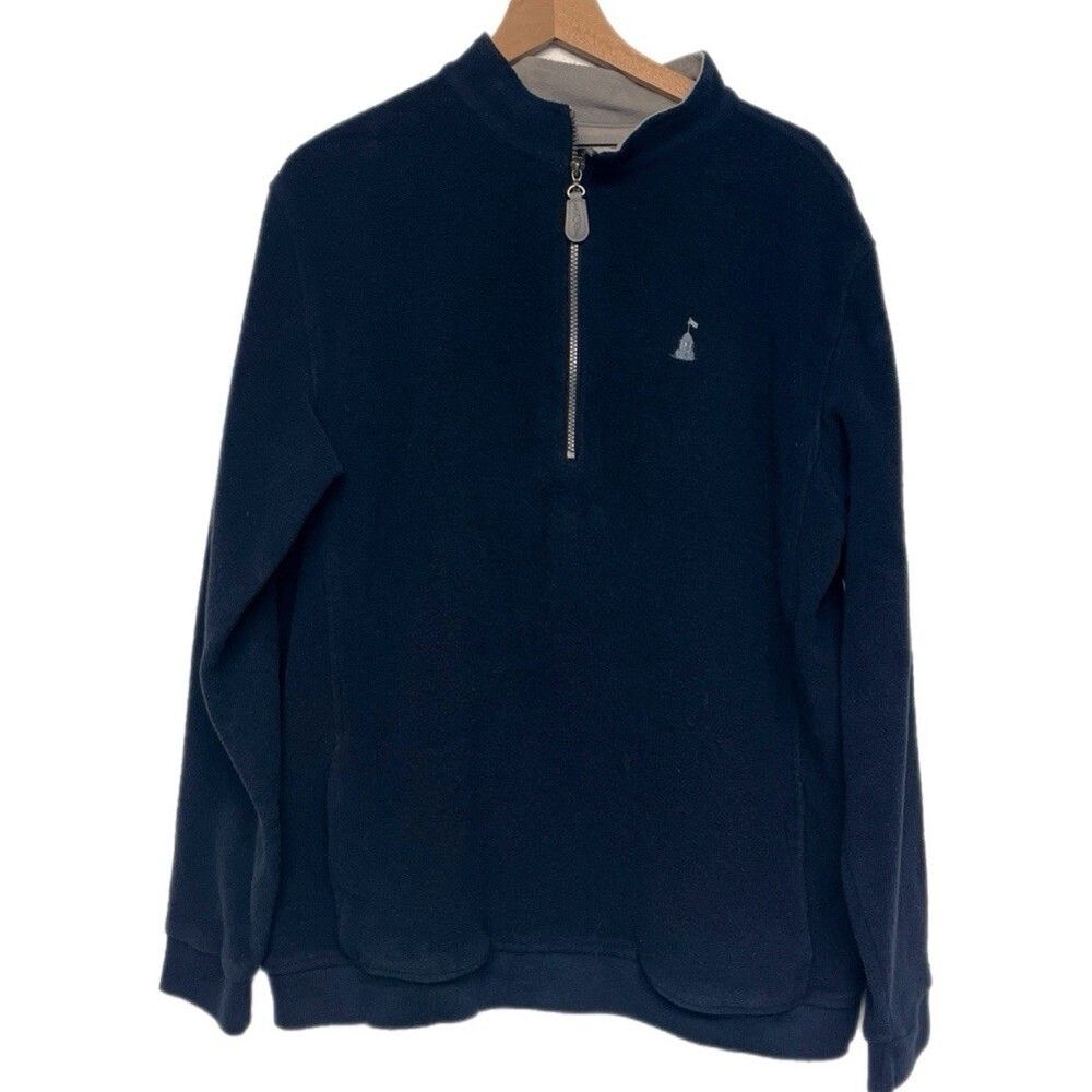Straight Down Men’s Quarter Zip Pullover Size XL Navy Blue Fleece Mock Neck Golf